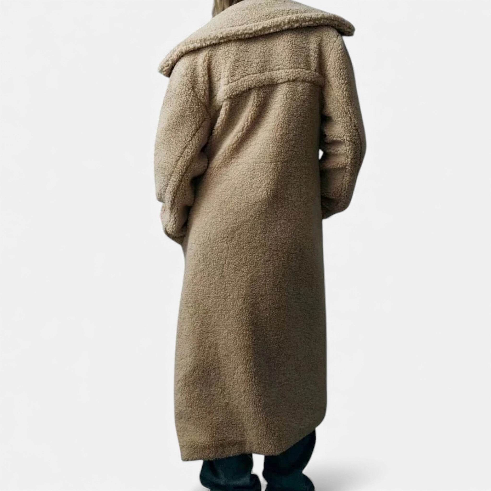 Anne & Mari | Naiste Pikk Topeltkinnitatud Teddy Mantel