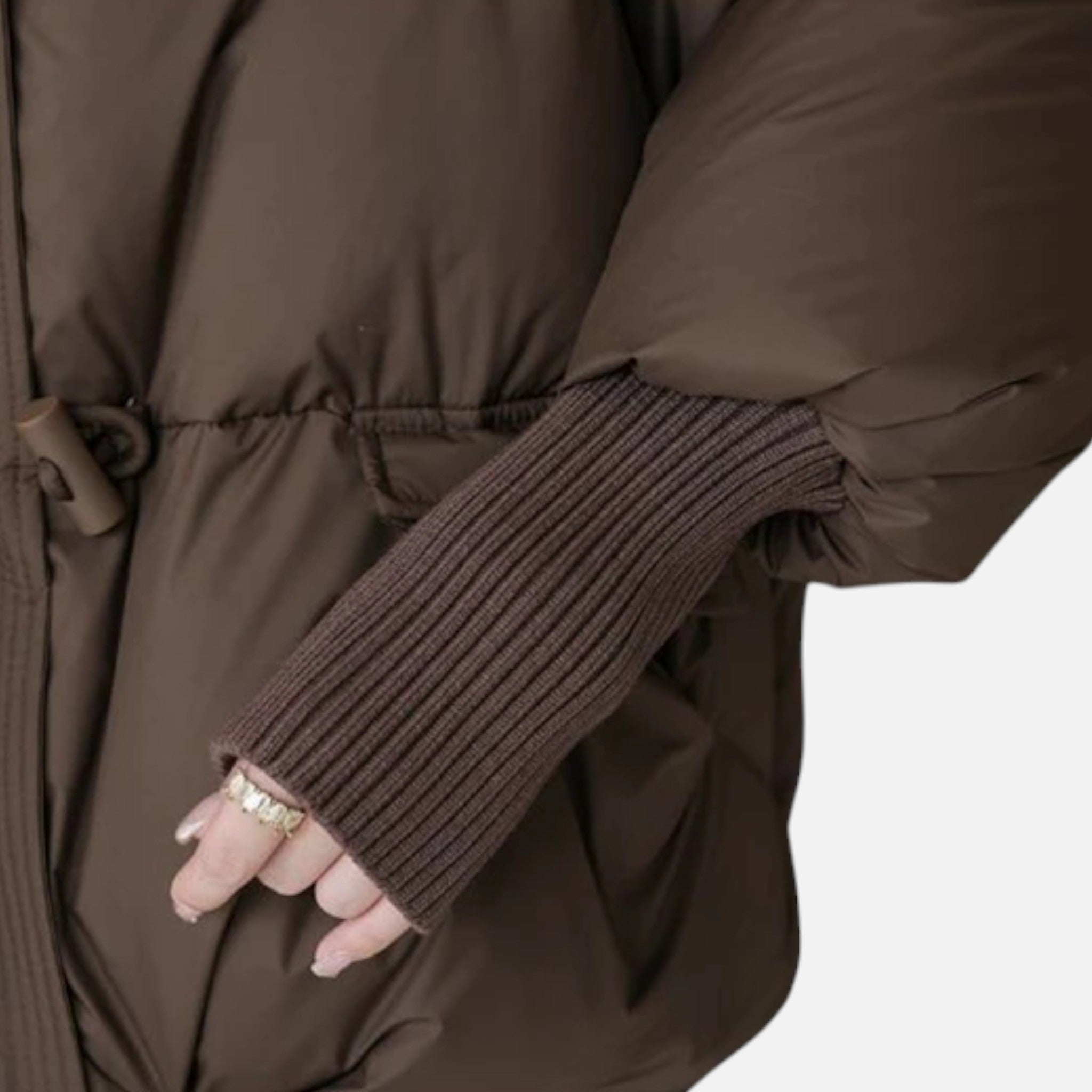 Anne & Mari | Naiste Karvakaelusega Sulgedest Puuvillane Jakk