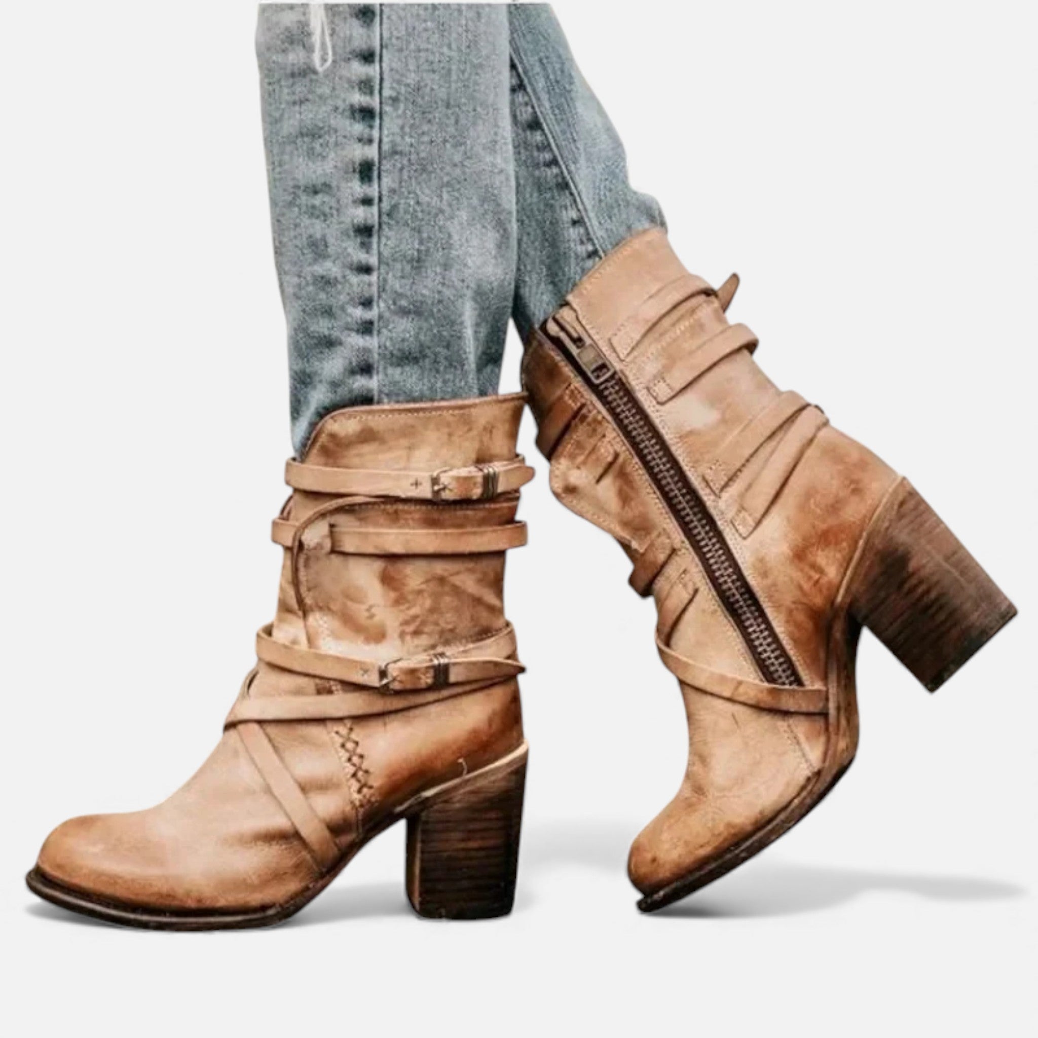 Anne & Mari | Naiste Nahast Kõrged Saapad – Talvepärandi Elegants