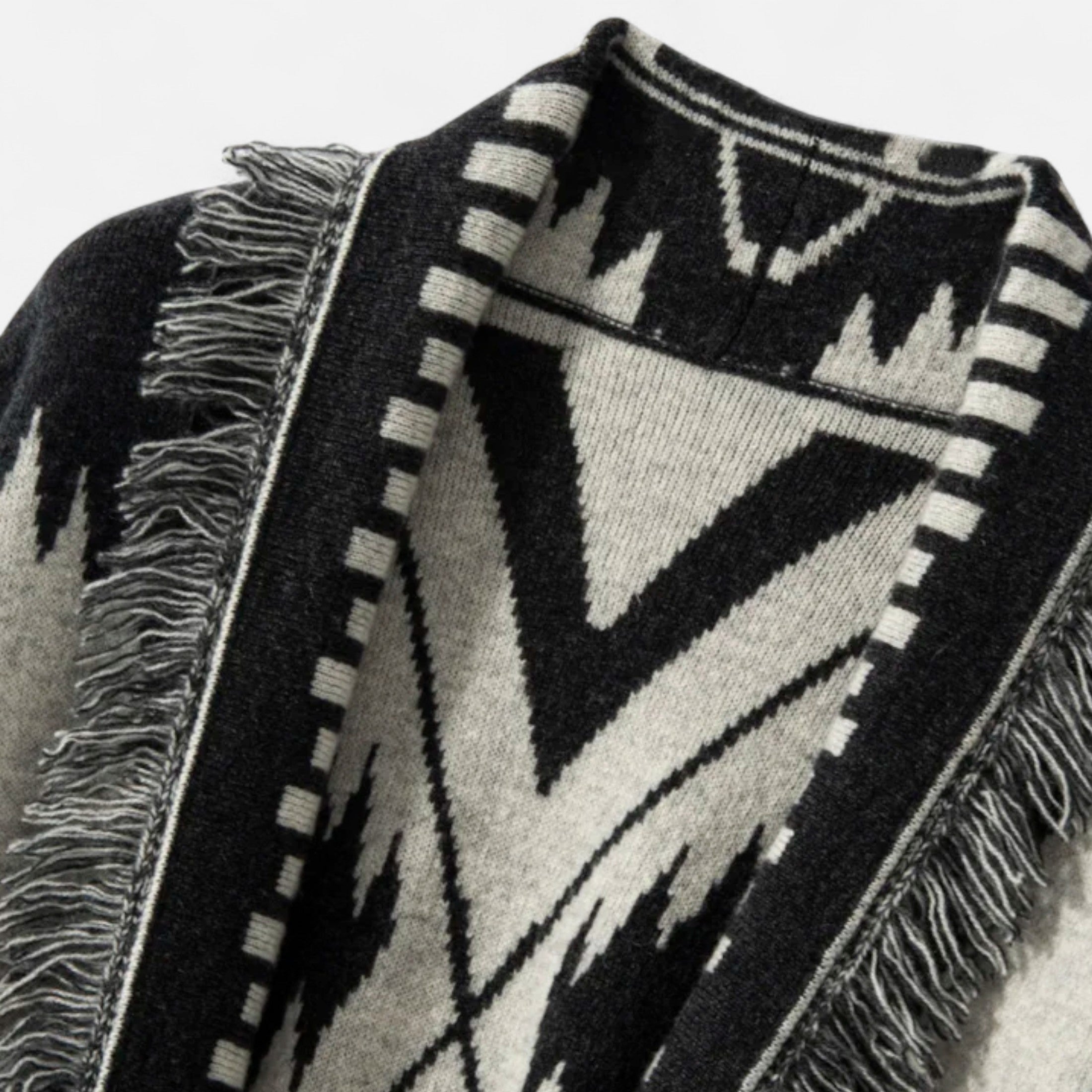 Anne & Mari | Naiste 100% kašmiirist tupsuga kardigan – Vintage Jacquardi elegants