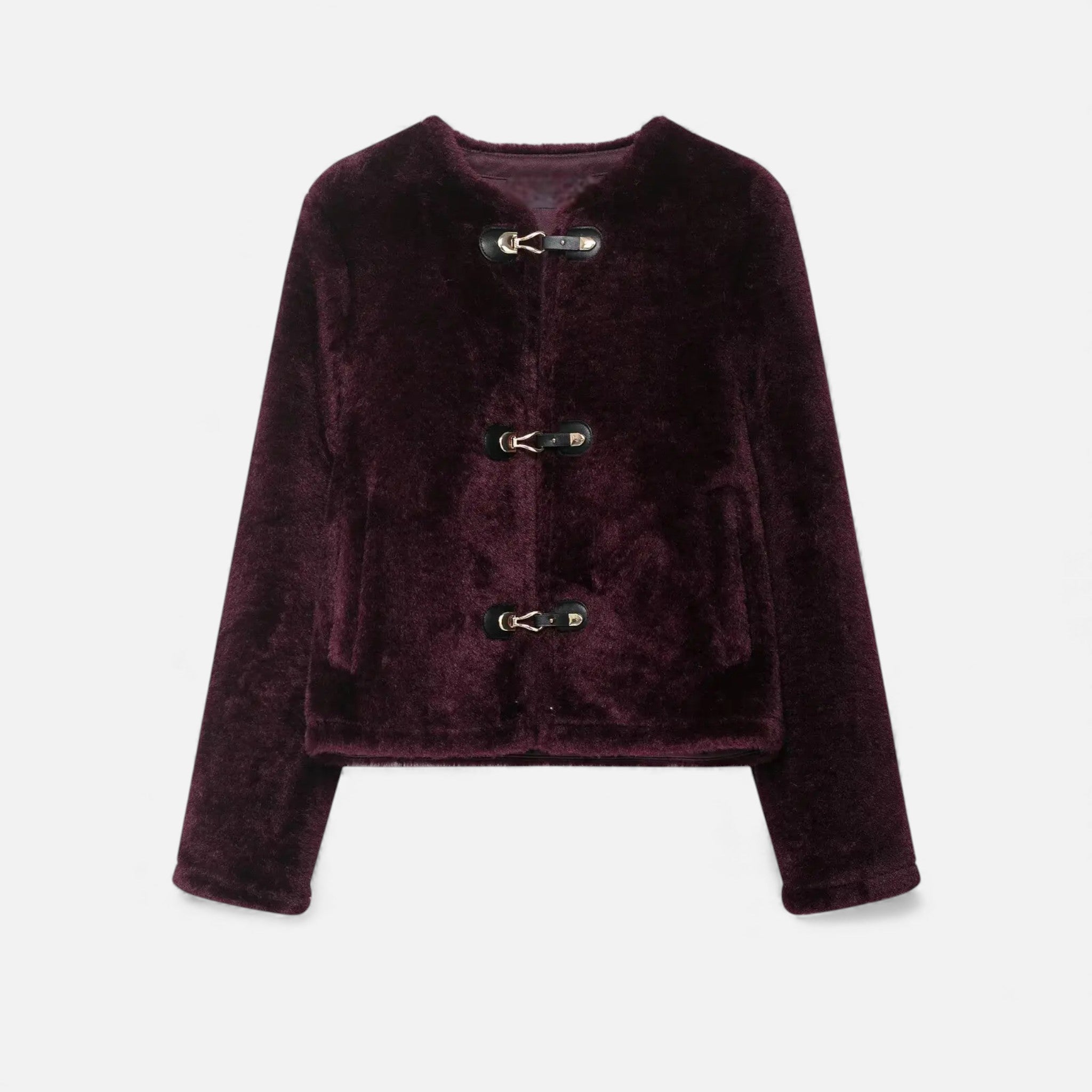 Anne & Mari | Naiste kunstkarusnahast nööbiga jakk