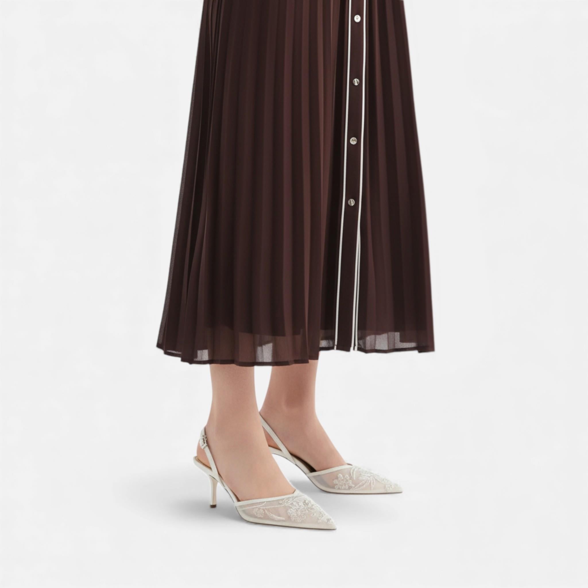 Anne & Mari | Naiste Tikkpüksid Tikandiga Võrgu Disainer Kõrged Kontsad