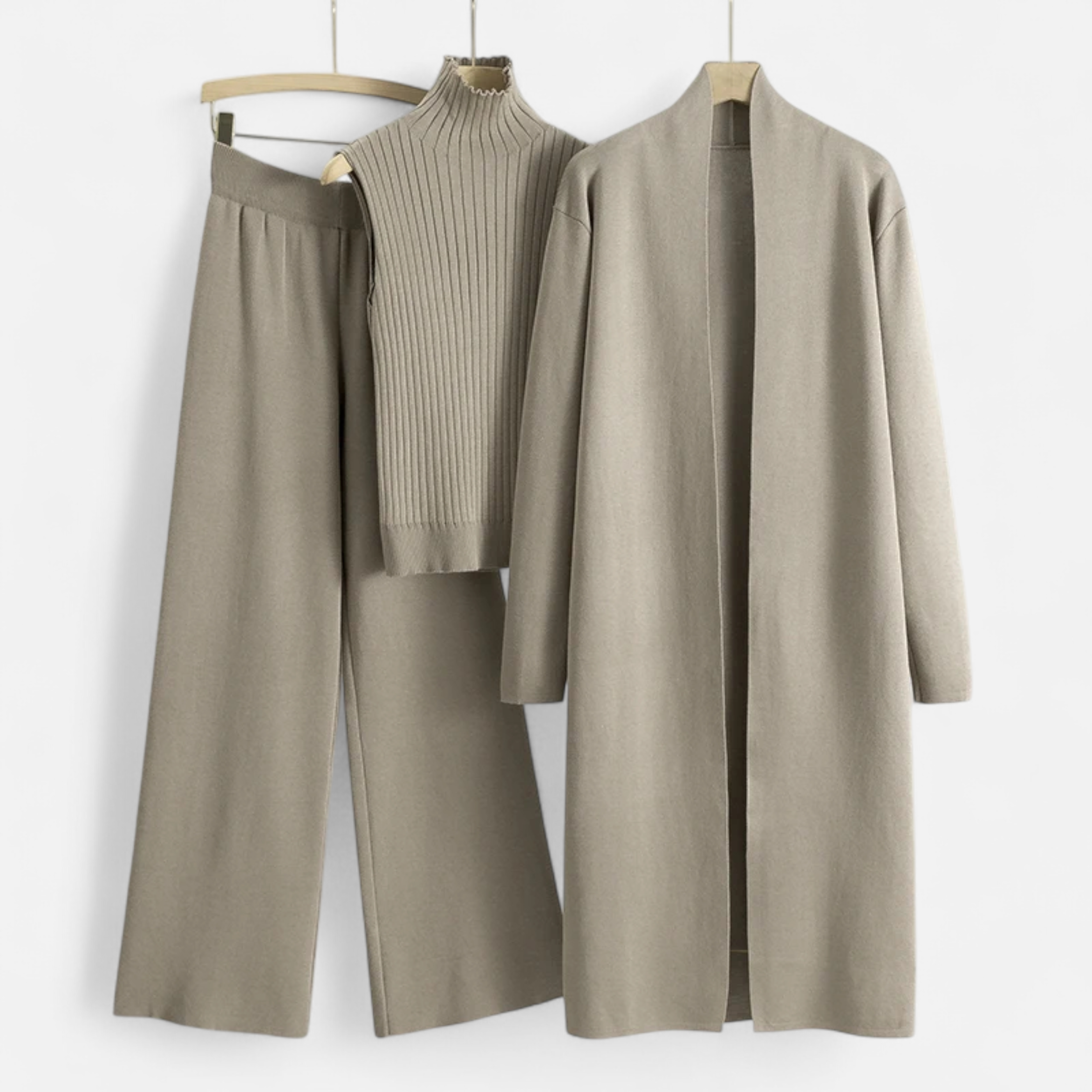 Anne & Mari | Naiste Kootud 3-osaline Kardiganikomplekt