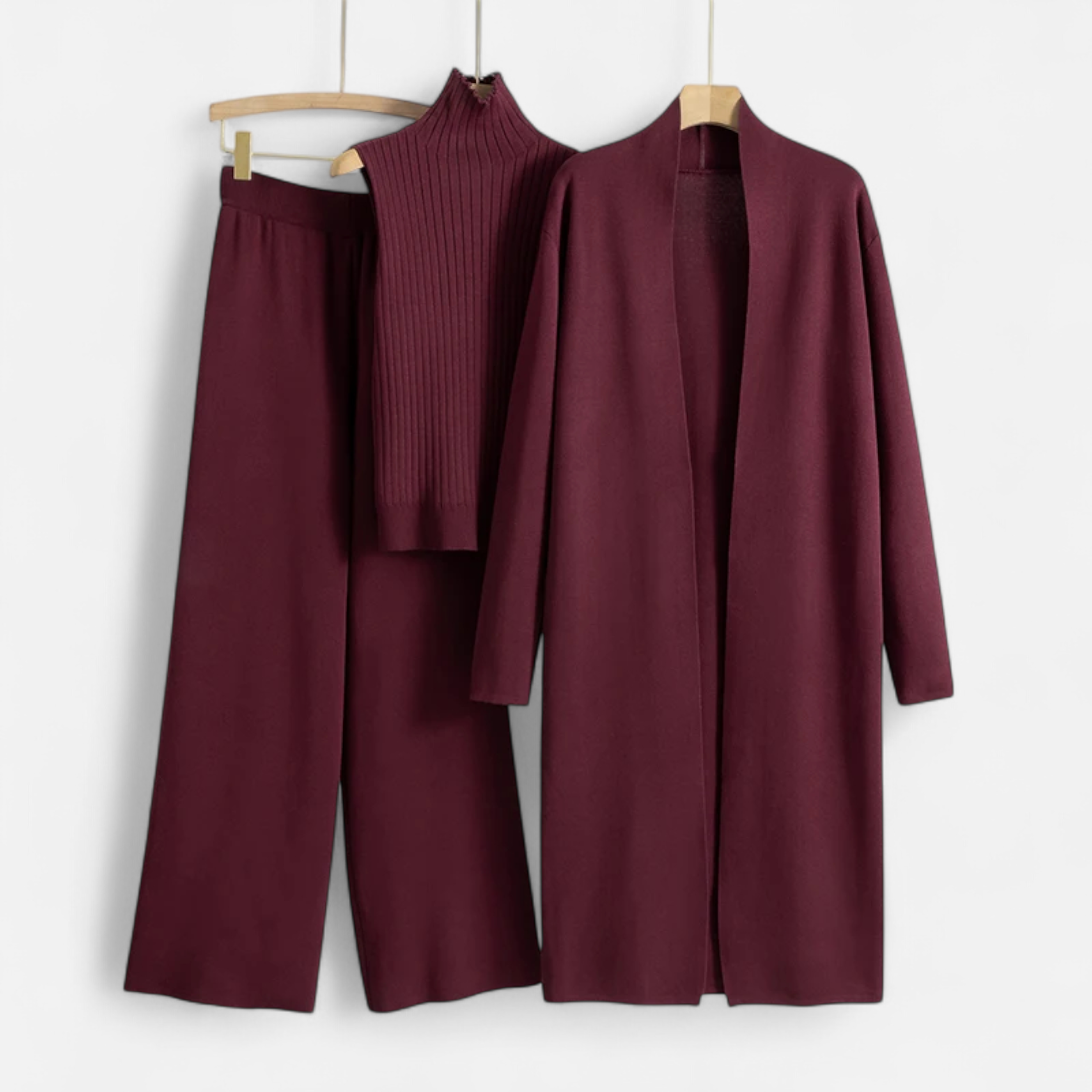 Anne & Mari | Naiste Kootud 3-osaline Kardiganikomplekt