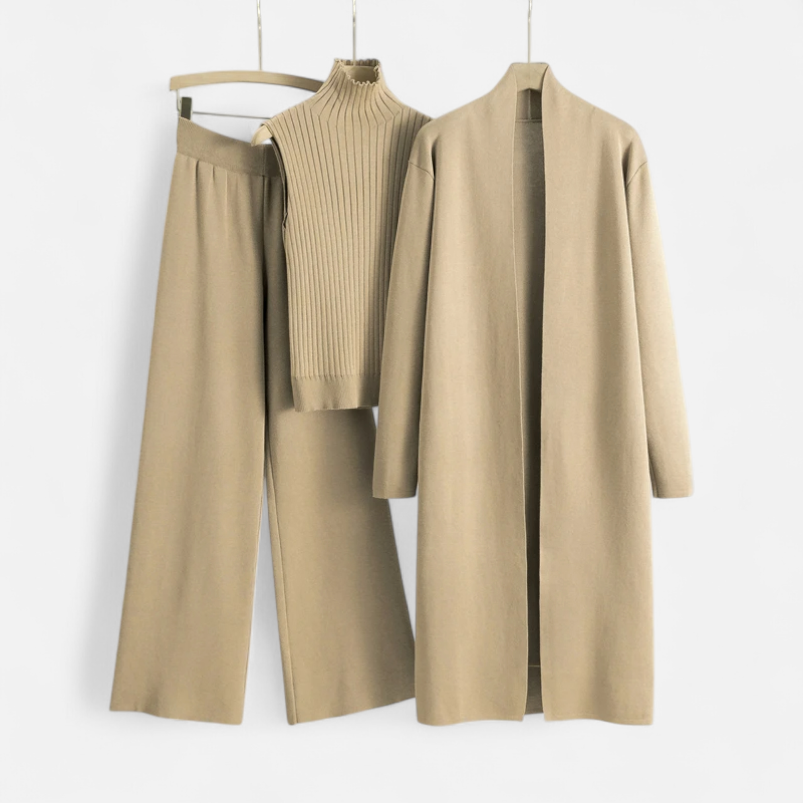 Anne & Mari | Naiste Kootud 3-osaline Kardiganikomplekt