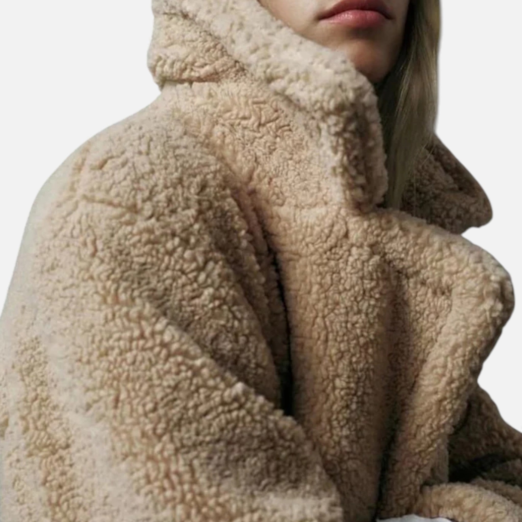 Anne &amp; Mari | Naiste Pikk Topeltkinnitatud Teddy Mantel