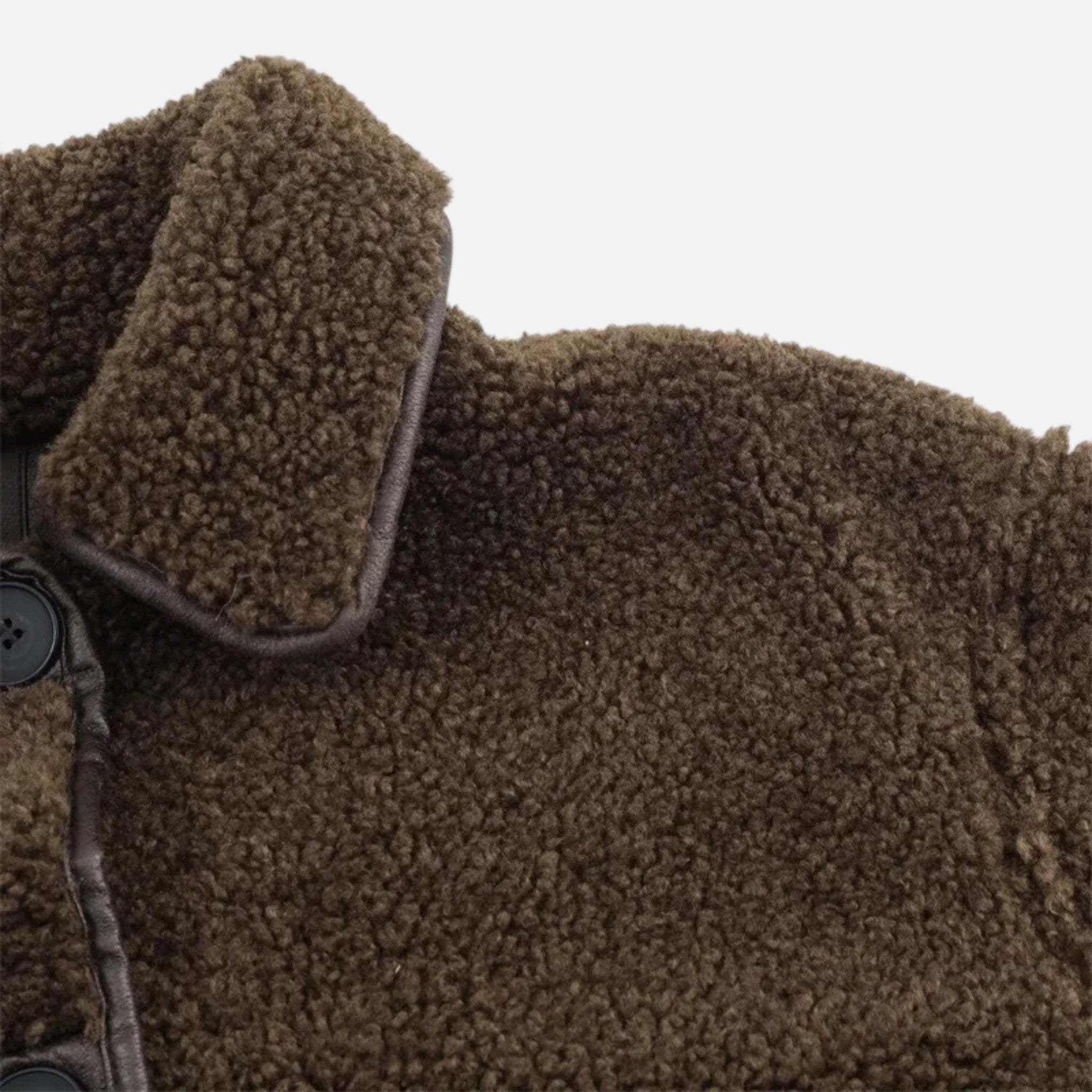 Anne &amp; Mari | Naiste tähelepanuv pruun teddy jakk allapoole keeratava kraega