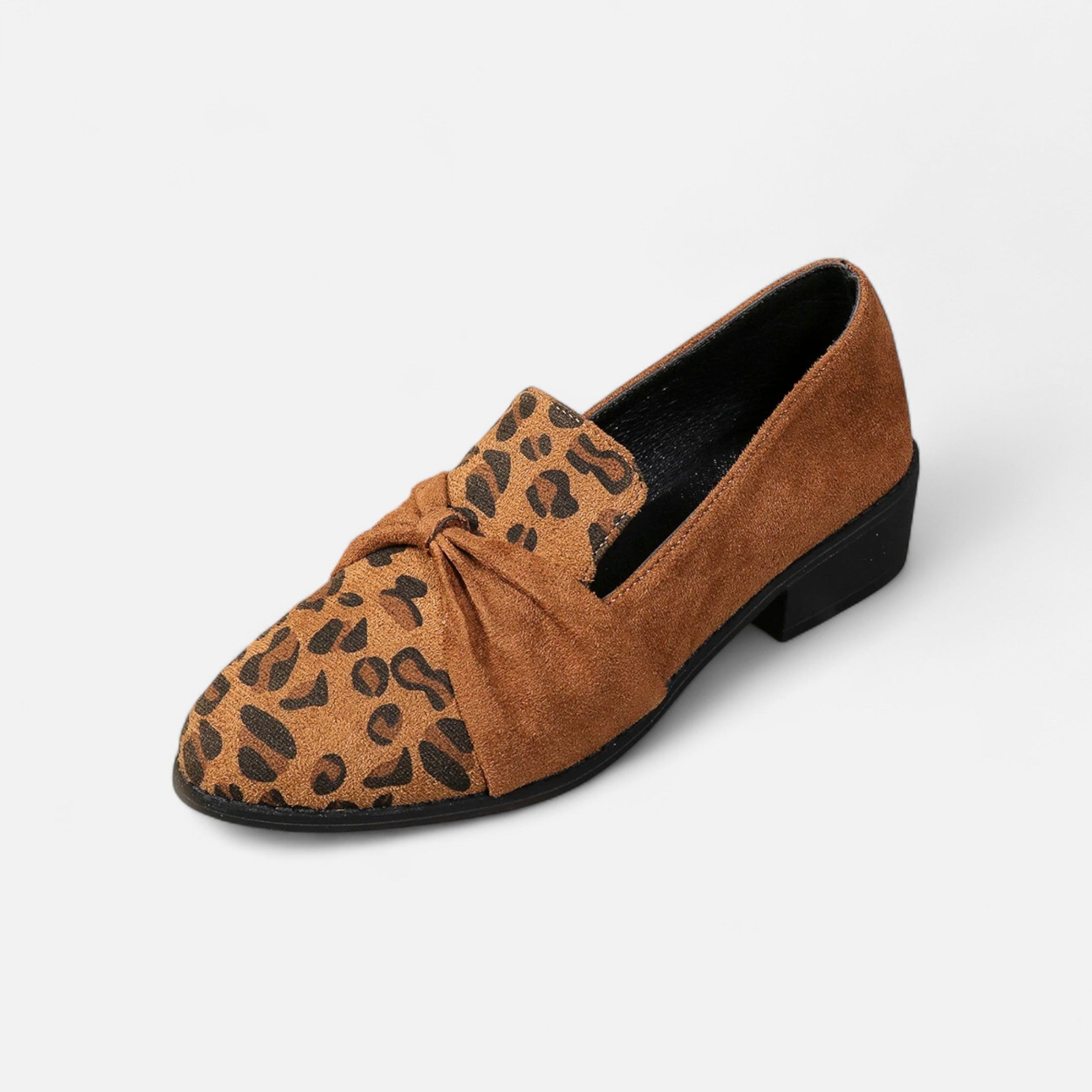 Anne &amp; Mari | Naiste Nubuk Loafers – Leopardimustriga Keskmine Konts
