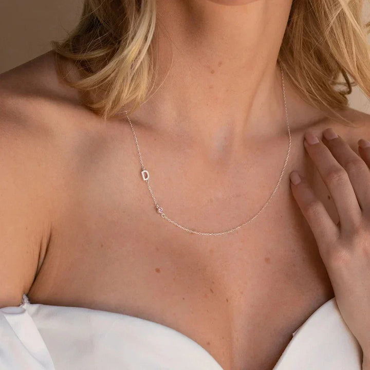 Dámsky iniciálny náhrdelník s narodeninovým kameňom 