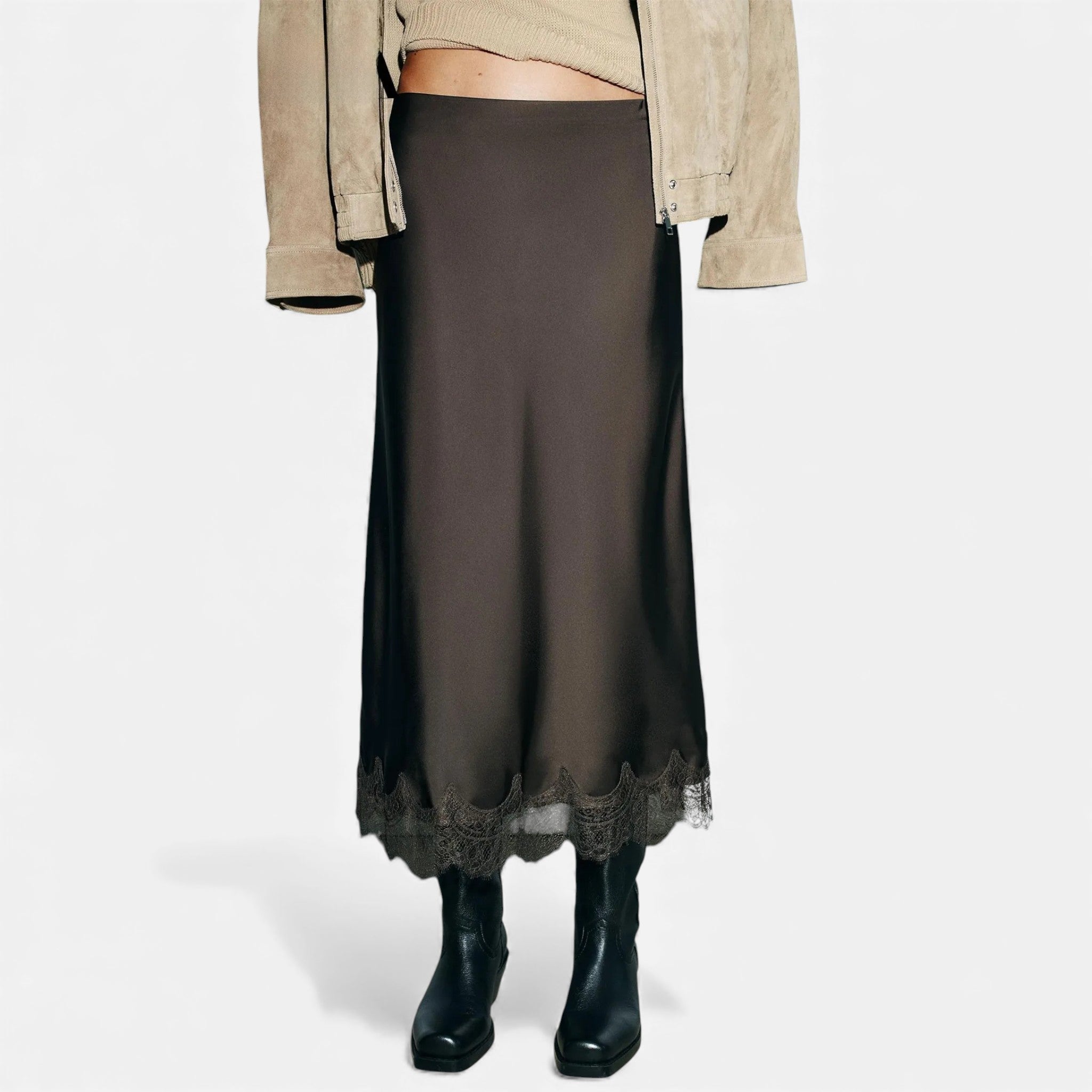 Anne &amp; Mari | Naiste Elegantne Siidiselt Midi Seelik