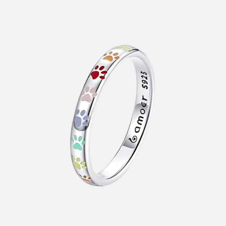 Sterling strieborný prsteň s odtlačkom labky.