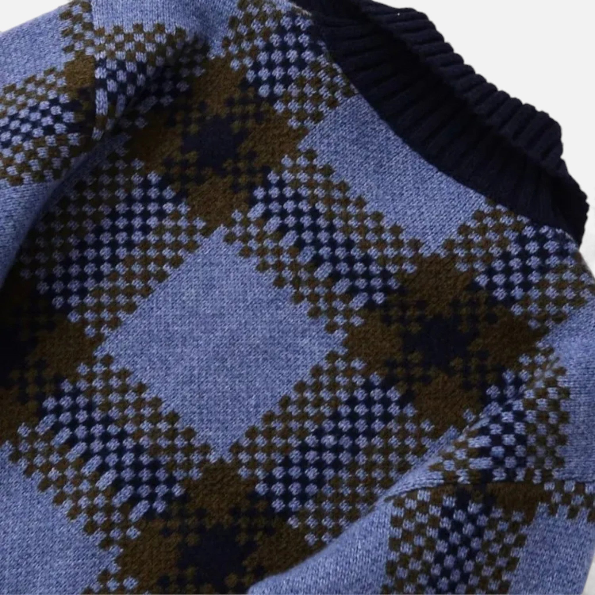 Anne &amp; Mari | Naiste Ruuduline Kootud Tõmbluku Jakk Langetatud Kraega