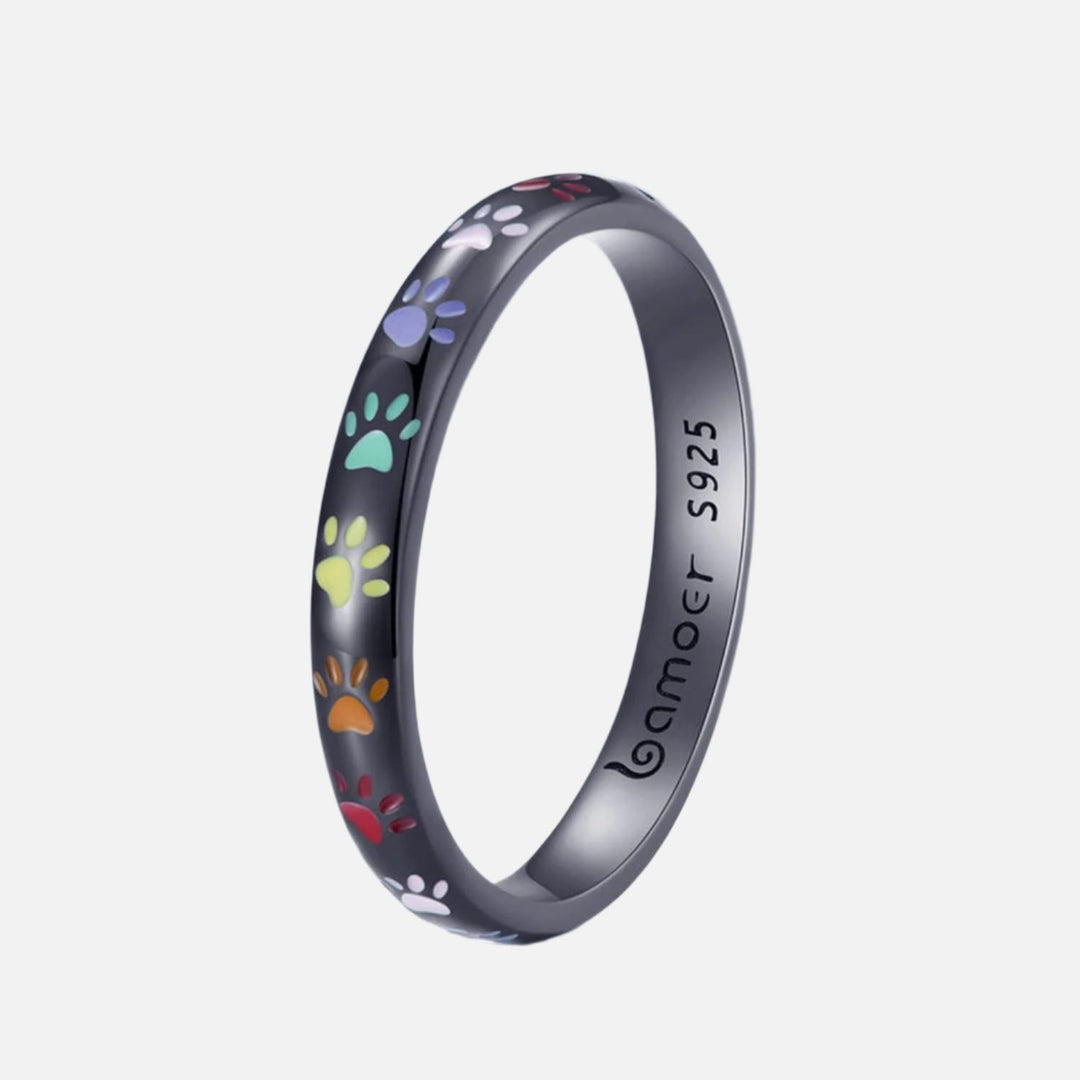 Sterling strieborný prsteň s odtlačkom labky.