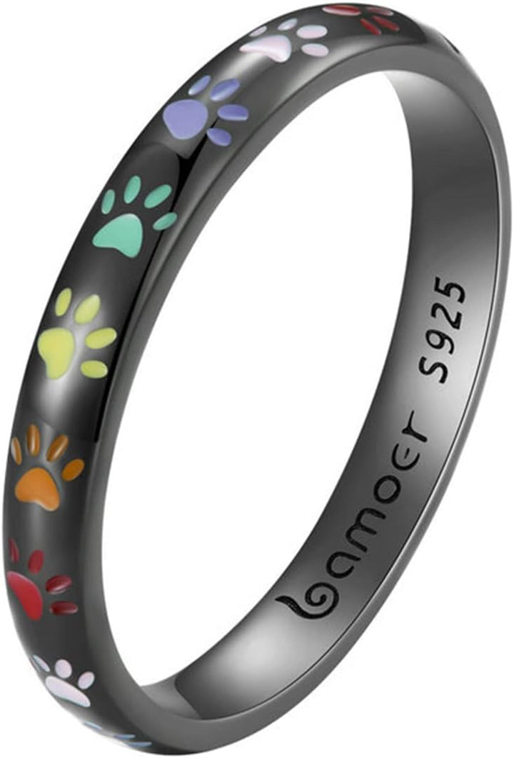 Sterling strieborný prsteň s odtlačkom labky.