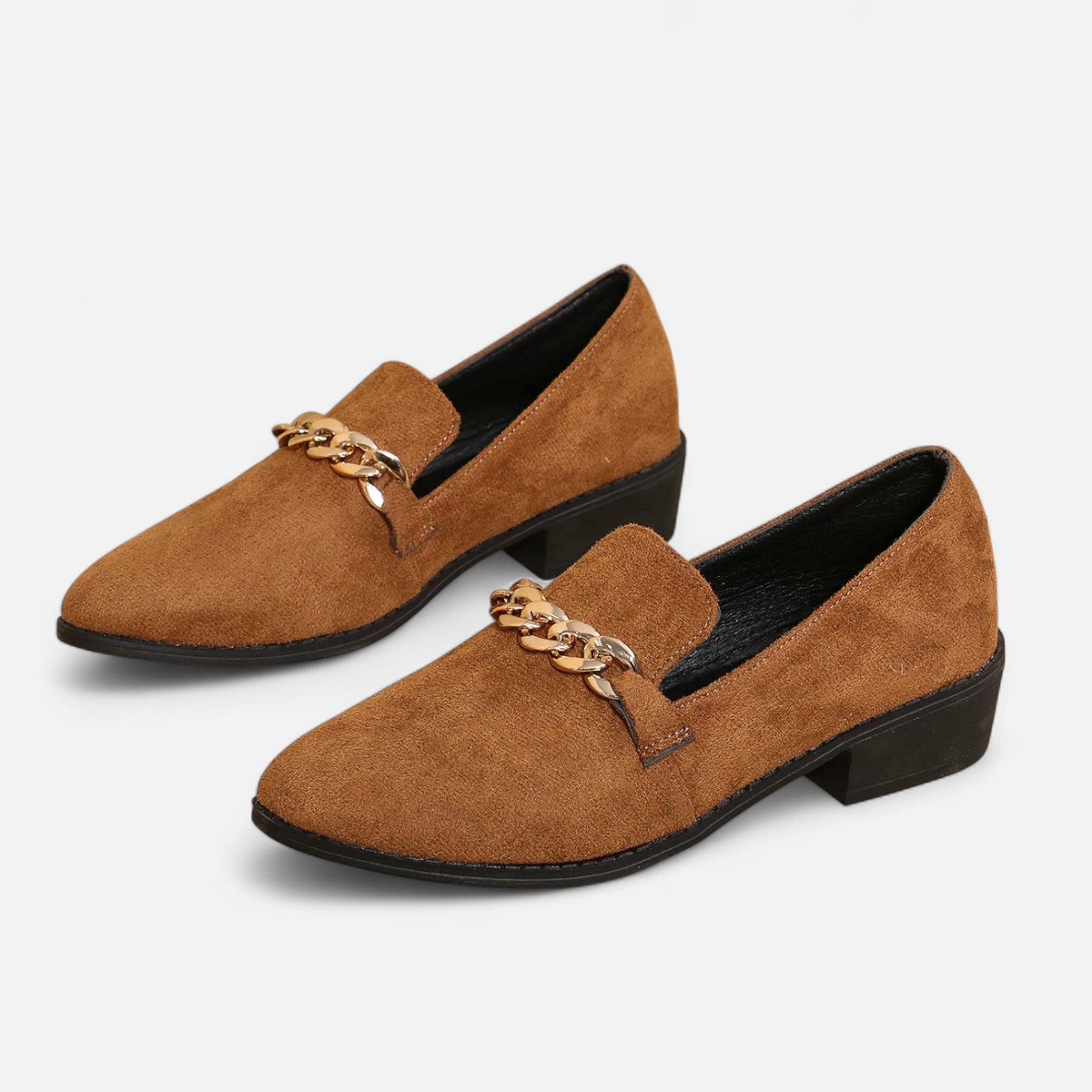 Anne &amp; Mari | Naiste Nubuk Loafers – Leopardimustriga Keskmine Konts