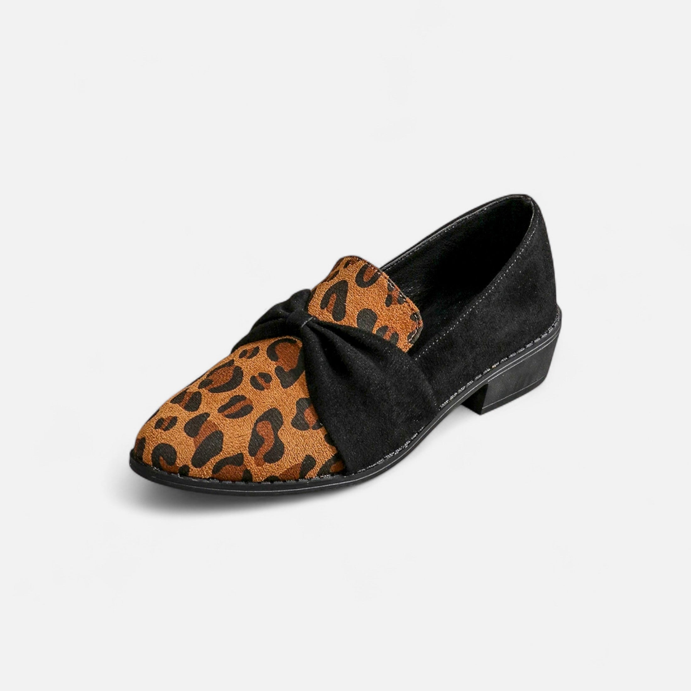 Anne &amp; Mari | Naiste Nubuk Loafers – Leopardimustriga Keskmine Konts