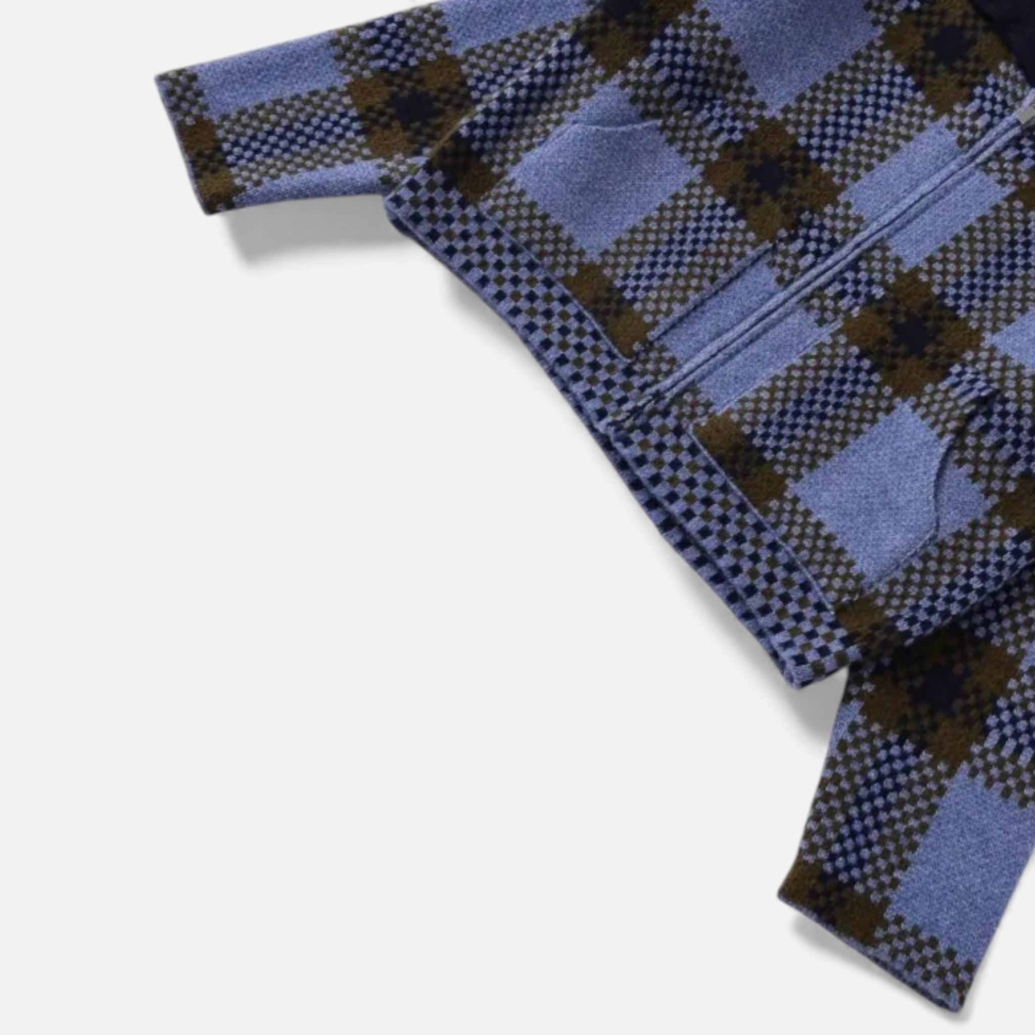 Anne &amp; Mari | Naiste Ruuduline Kootud Tõmbluku Jakk Langetatud Kraega