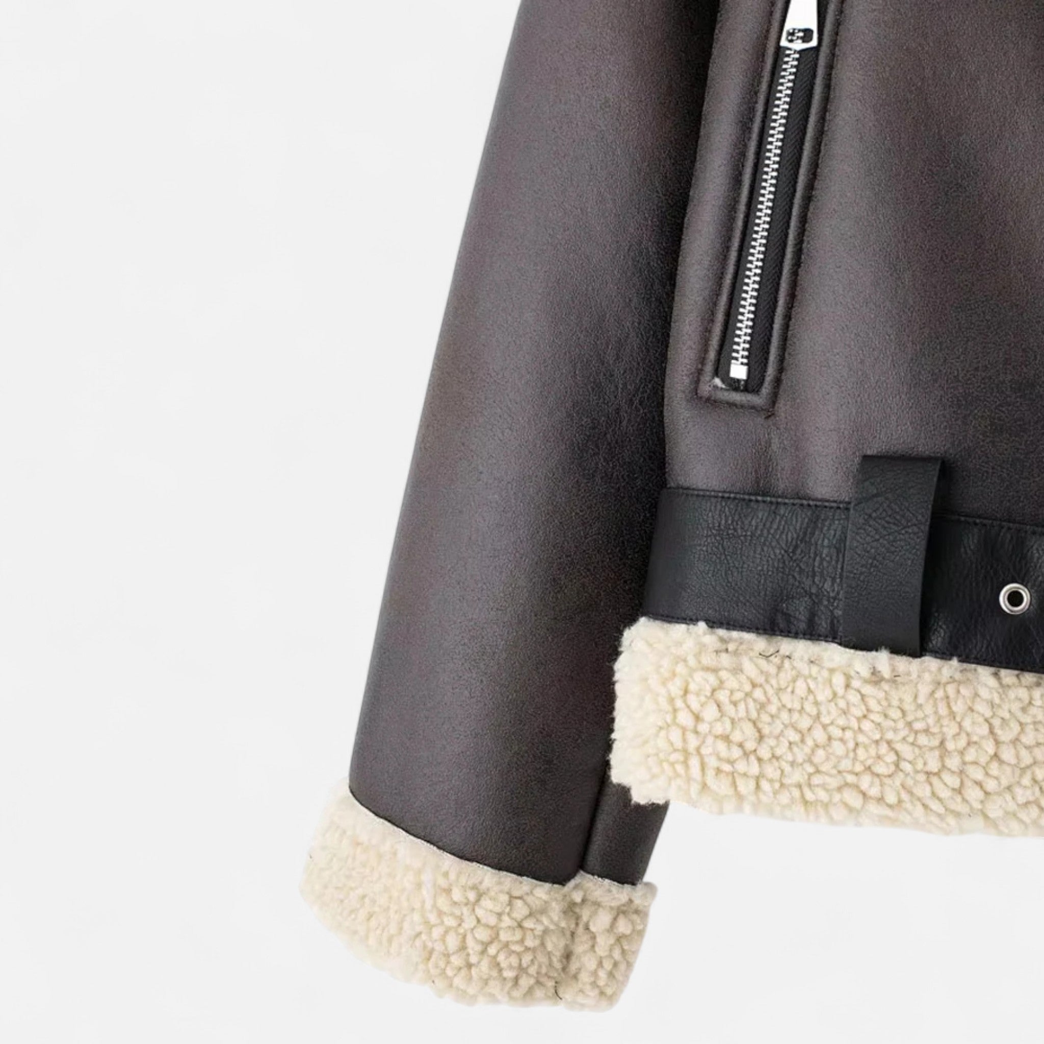 Anne &amp; Mari | Naiste sügisene vöödeta nahktagi