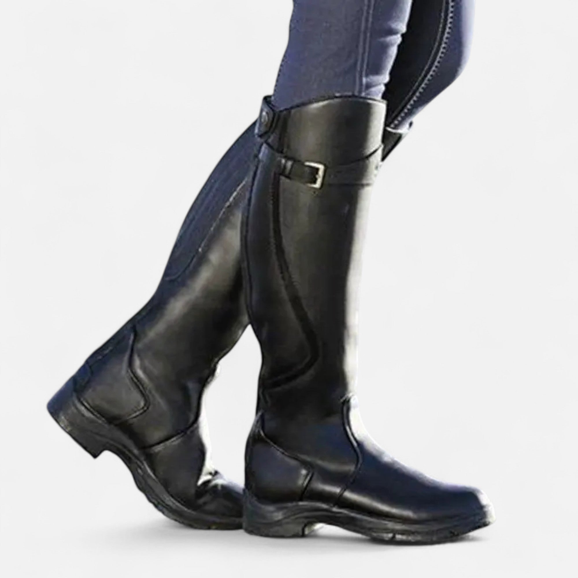 Anne &amp; Mari | Naiste Põlve Kõrgused PU Nahast Kontsakingad – “Ingel Beebi” Motiiv