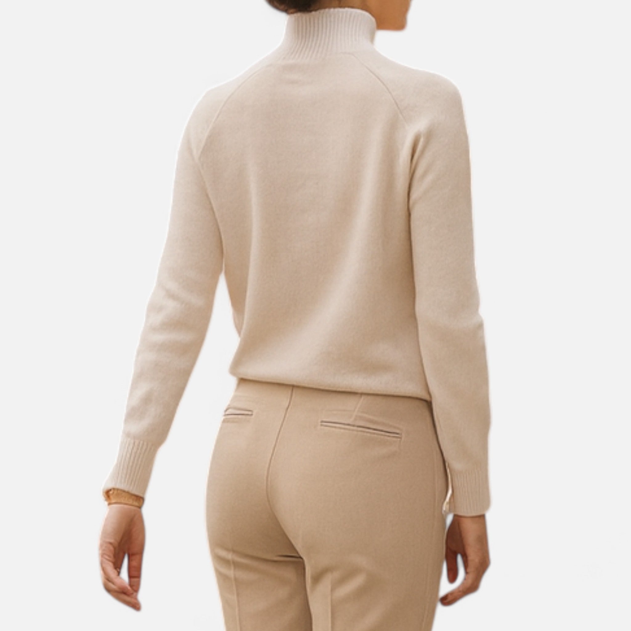 Anne &amp; Mari | Naiste Meriinovilla ja Cashmere Mock-Neck Kampsun