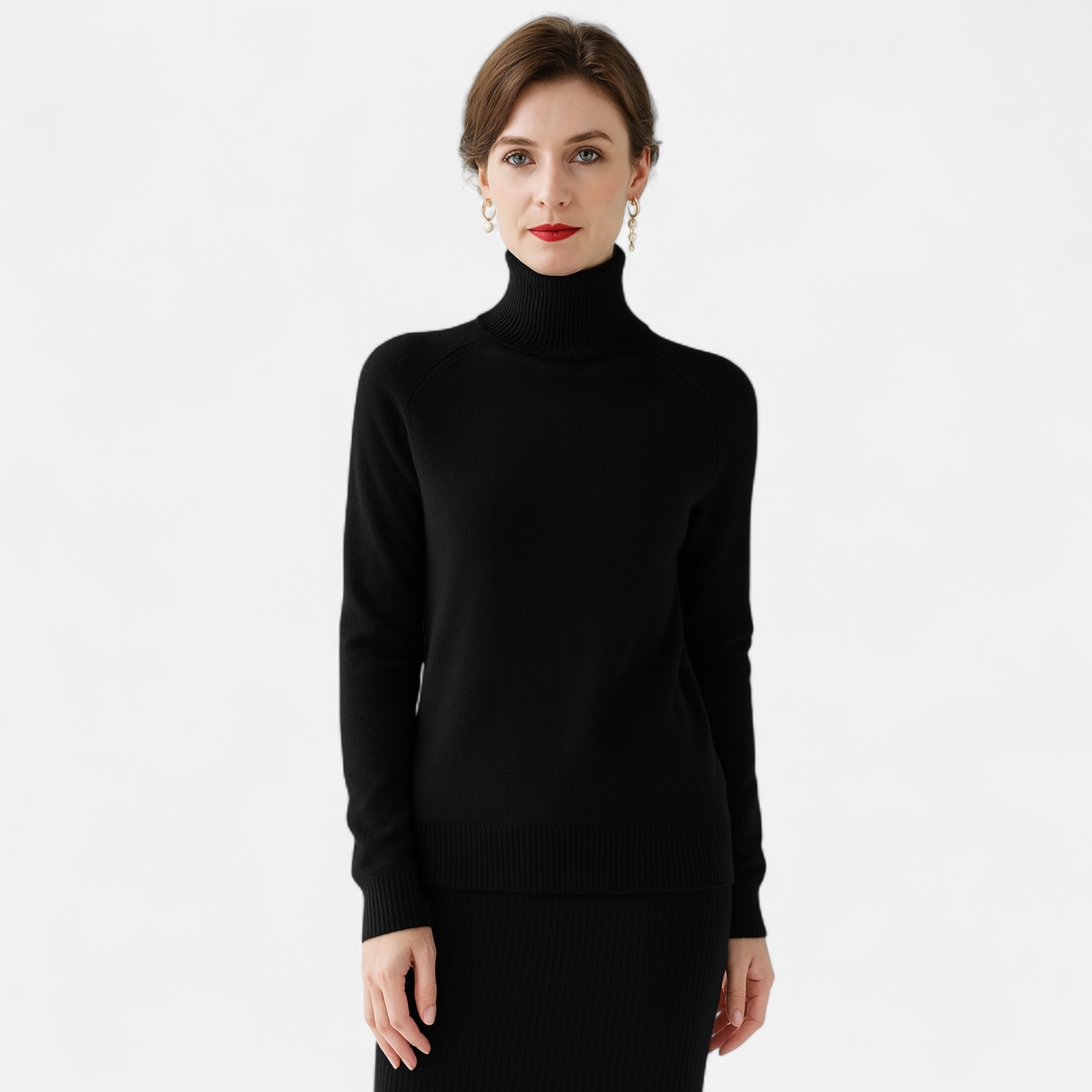 Anne &amp; Mari | Naiste Meriinovilla ja Cashmere Mock-Neck Kampsun