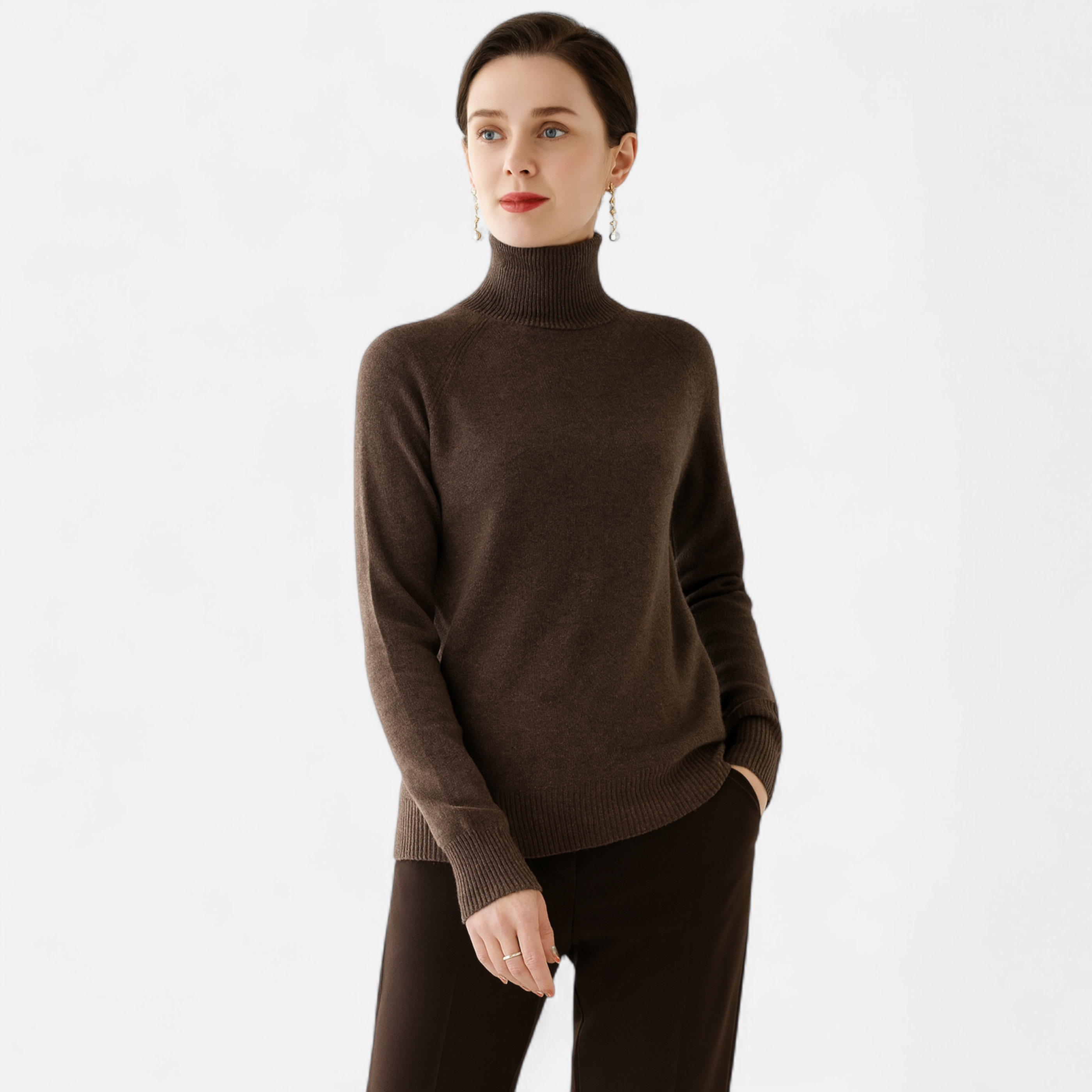 Anne &amp; Mari | Naiste Meriinovilla ja Cashmere Mock-Neck Kampsun