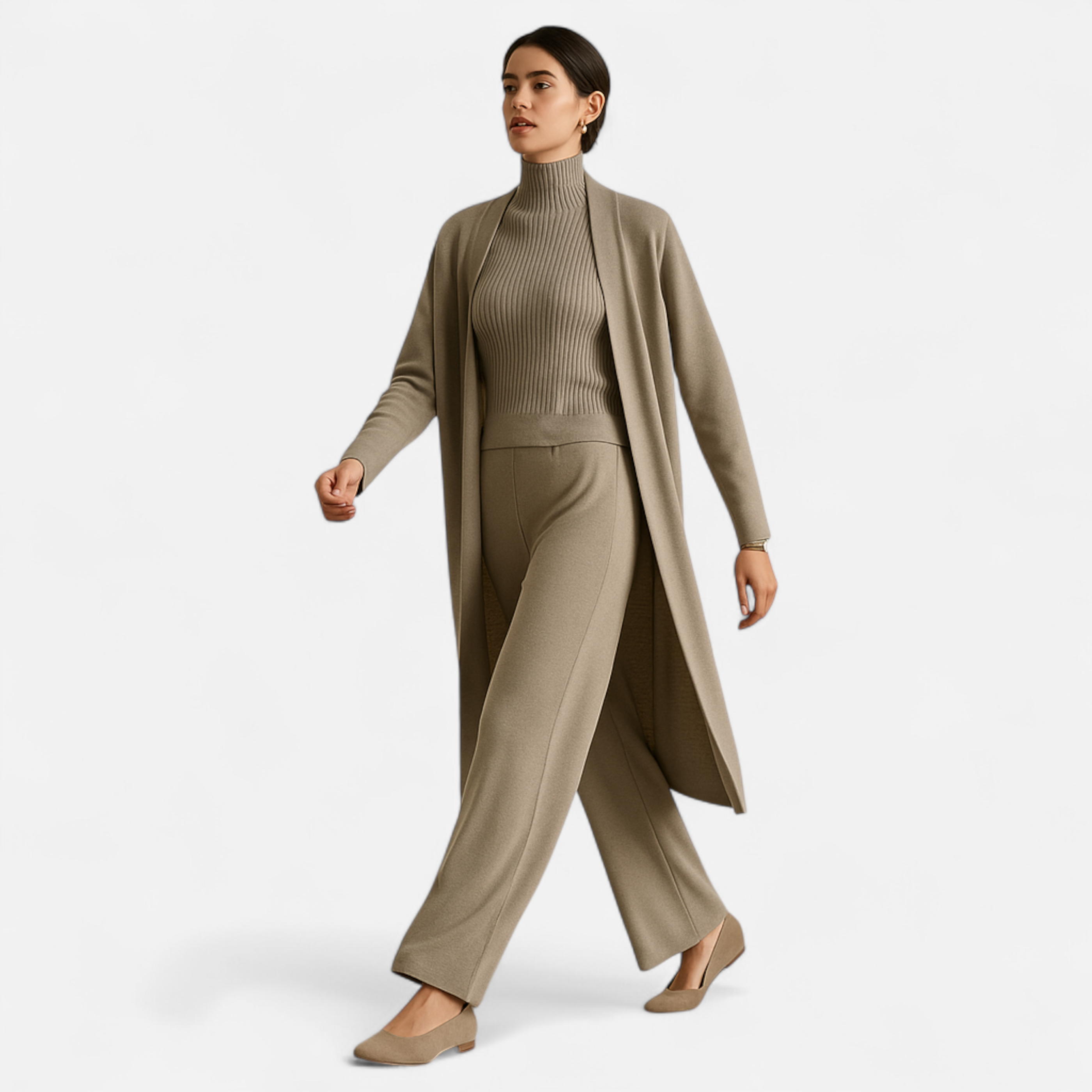 Anne &amp; Mari | Naiste Kootud 3-osaline Kardiganikomplekt