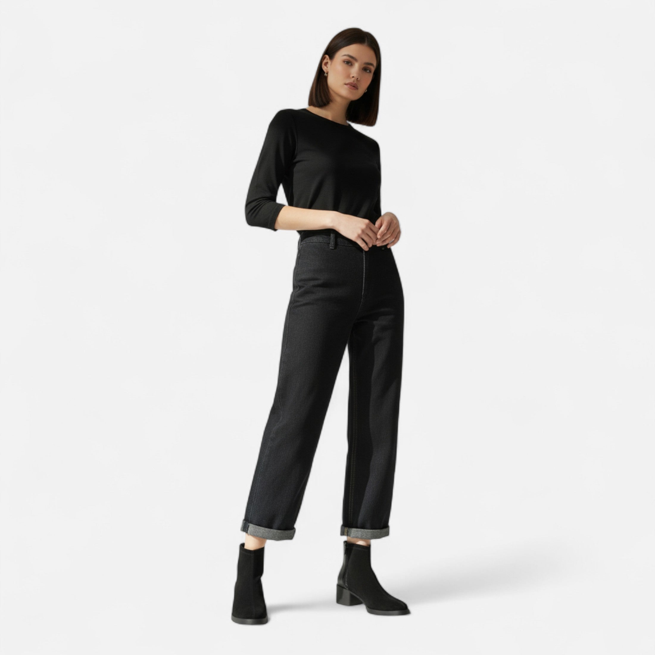 Anne &amp; Mari | Naiste Nahkkingad – Ruudukujuline Varvas, Keskmine Konts