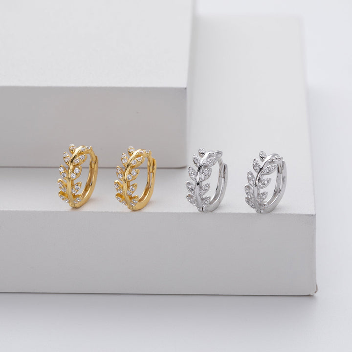 Listové Strieborné Náušnice 