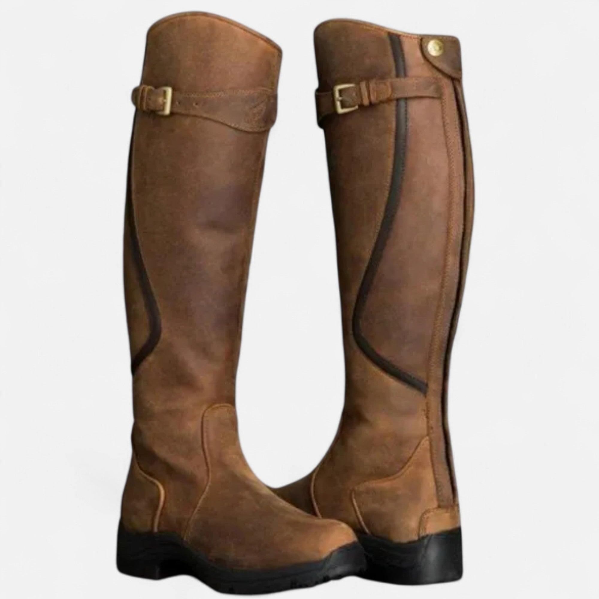 Anne &amp; Mari | Naiste Põlve Kõrgused PU Nahast Kontsakingad – “Ingel Beebi” Motiiv