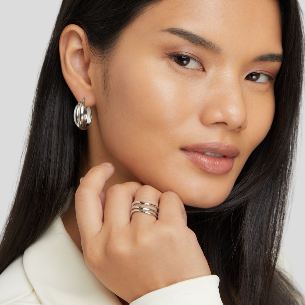 Kiya gelaagde strieborný prsteň 