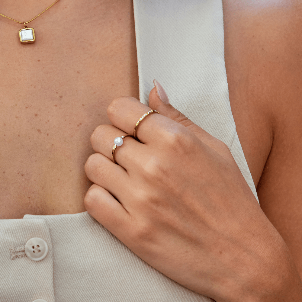 Perlový prsteň so sladkovodnou perlou 